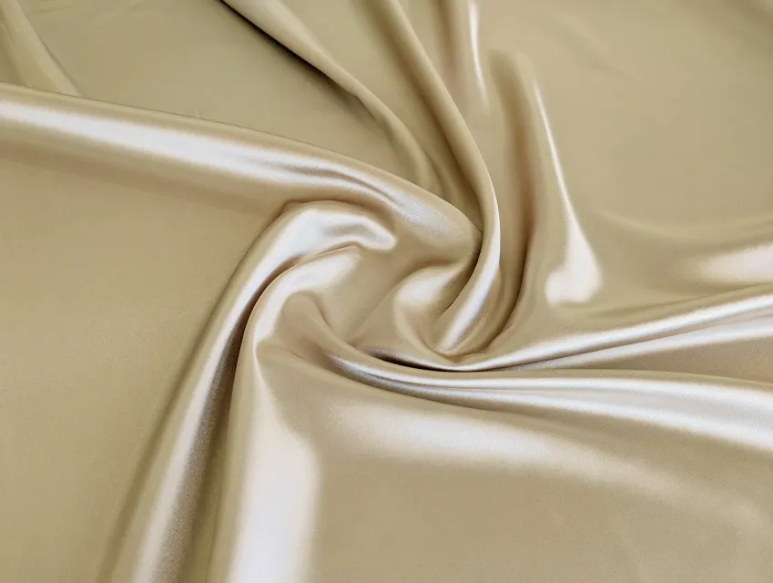 Атлас тонкий однотонный, натуральный бежевый - фото 1 - интернет-магазин tkani-atlas.com.ua