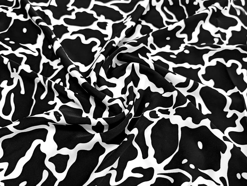 Костюмка шовковиста акварель абстракції, чорно-білий - фото 1 - інтернет-магазин tkani-atlas.com.ua