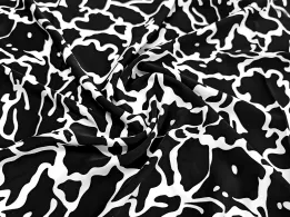 Костюмка шовковиста акварель абстракції, чорно-білий - інтернет-магазин tkani-atlas.com.ua