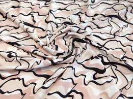 Костюмка шовковиста хвилясте плетіння, бежево-персиковий - інтернет-магазин tkani-atlas.com.ua