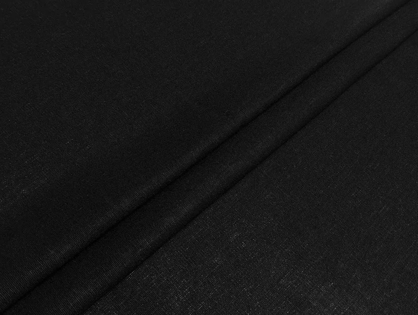 Льон однотонний, чорний - фото 1 - інтернет-магазин tkani-atlas.com.ua