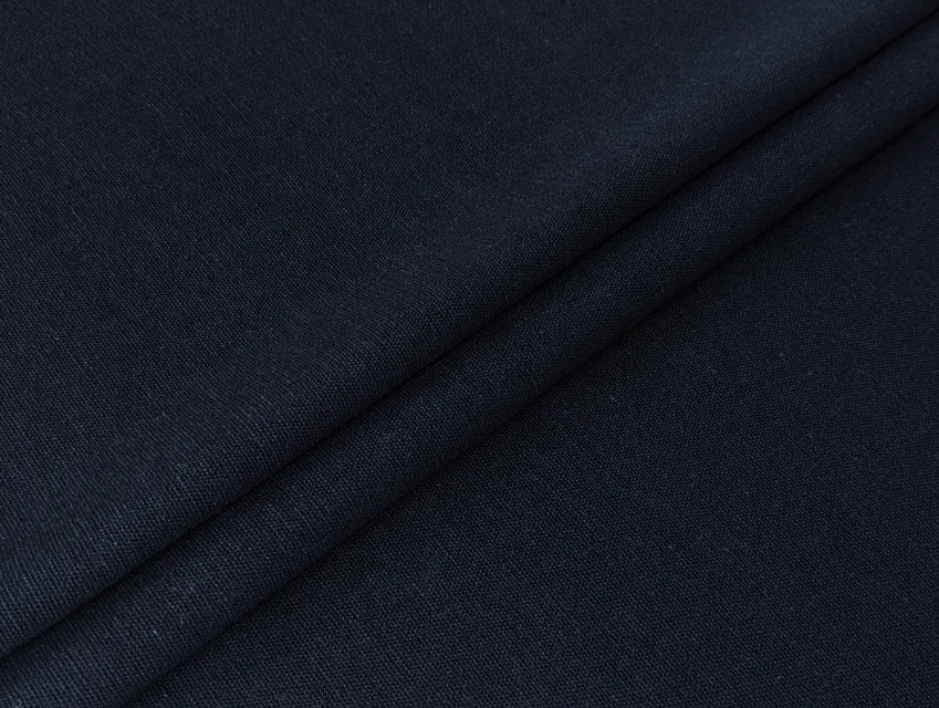 Льон віскоза 55/45 уцінка (текстильний недолік), темно-синій - фото 1 - інтернет-магазин tkani-atlas.com.ua