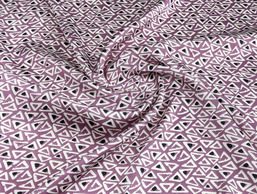 Шелк Армани мелкая геометрия, сиреневый (отрез 1,7 м) - фото 1 - интернет-магазин tkani-atlas.com.ua