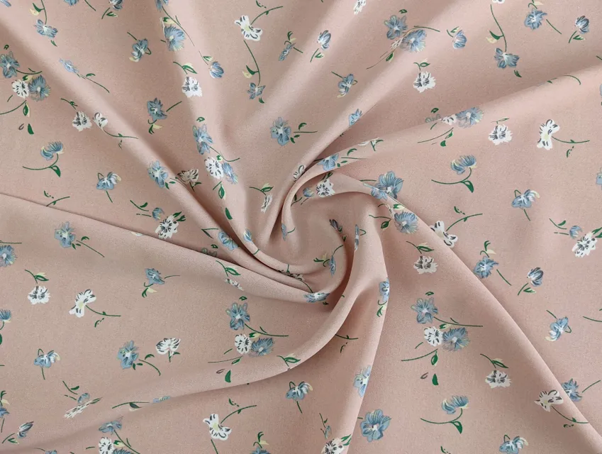Шифон софт Грейс цветочная нежность, персиковый (отрез 2,5 м) - фото 1 - интернет-магазин tkani-atlas.com.ua
