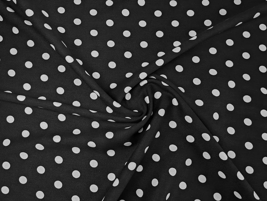 Штапель Бельмондо горох 10 мм, чорний (відріз 1,7 м) - фото 1 - інтернет-магазин tkani-atlas.com.ua