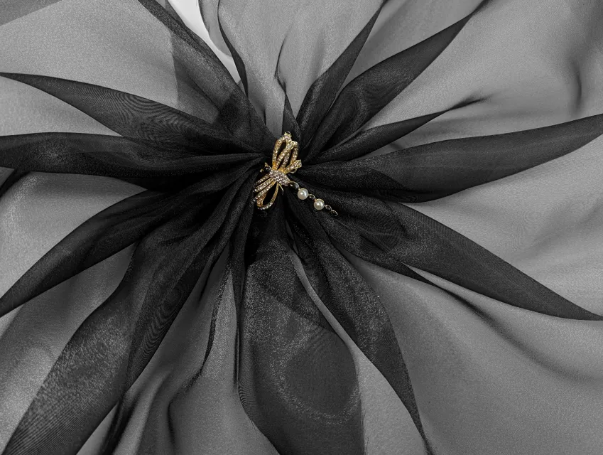 Органза кристал, чорний - фото 1 - інтернет-магазин tkani-atlas.com.ua