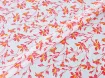 Котон стрейчевий малюнок квіткова ніжність, кораловий (відріз 1,3 м) - інтернет-магазин tkani-atlas.com.ua