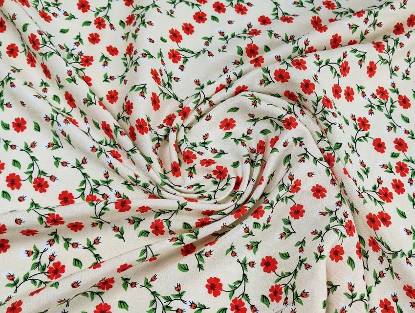 Штапель шелковистый мелкая гвоздика, кремовый (отрез 1,3 м) - фото 1 - интернет-магазин tkani-atlas.com.ua