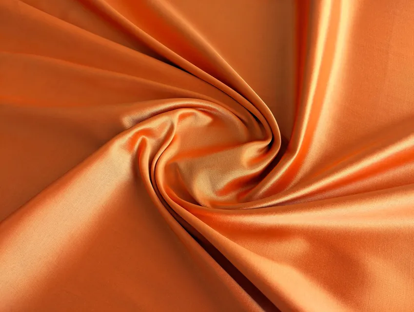 Атлас Йорк на основе, оранжевый (отрез 1,4 м) - фото 1 - интернет-магазин tkani-atlas.com.ua