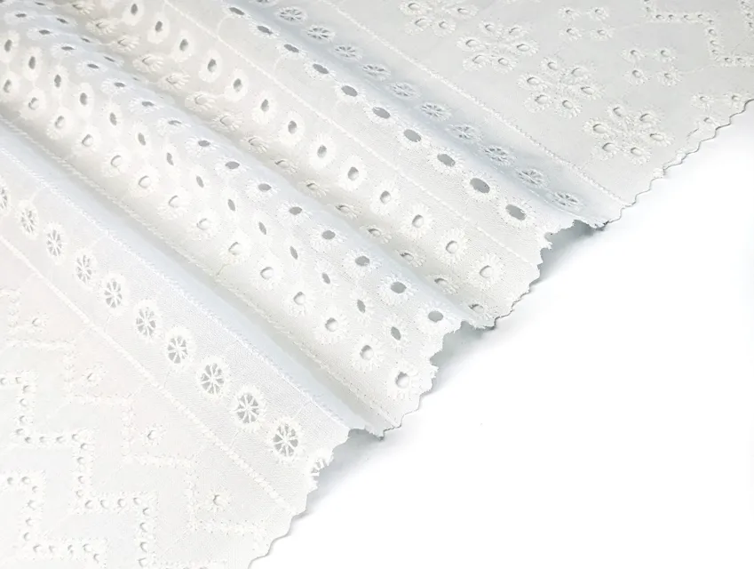 Прошва мікс орнаментів, молочний (відріз 0,9 м) - фото 1 - інтернет-магазин tkani-atlas.com.ua