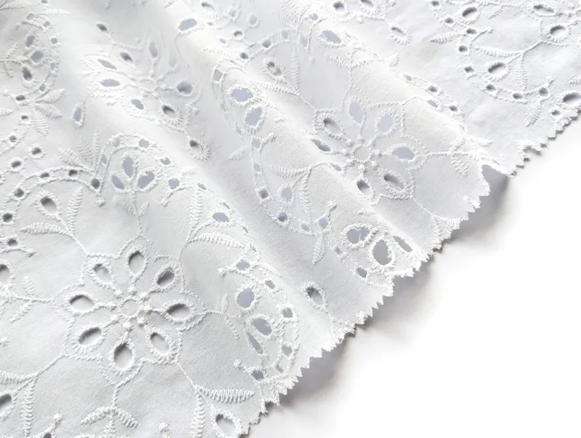 Прошва кружевной цветок, белый (отрез 1 м) - фото 1 - интернет-магазин tkani-atlas.com.ua