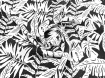 Шифон софт Грейс тропический, черно-белый (отрез 3,7 м) - интернет-магазин tkani-atlas.com.ua
