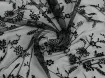 Сетка с флоком цветущая ветка, черный (отрез 0,5 м) - интернет-магазин tkani-atlas.com.ua