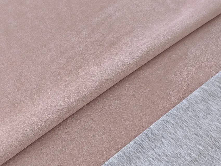 Замша на трикотаже, сухая роза (отрез 1,4 м) - фото 1 - интернет-магазин tkani-atlas.com.ua