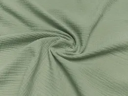 Муслин двухслойный, зеленая олива (отрез 2,4 м) - интернет-магазин tkani-atlas.com.ua