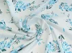 Шифон креповий квітковий політ, сіро-блакитний - інтернет-магазин tkani-atlas.com.ua
