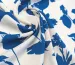 Креп шовк великі квіти, синій на персиковому - фото 2 - інтернет-магазин tkani-atlas.com.ua