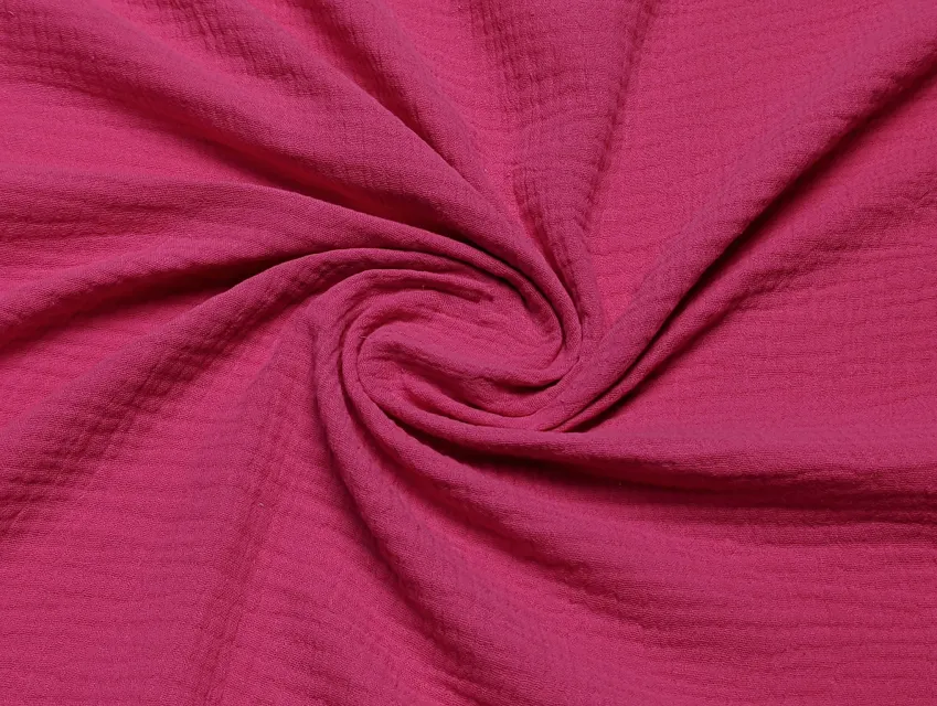 Муслін двошаровий, малиновий - фото 1 - інтернет-магазин tkani-atlas.com.ua