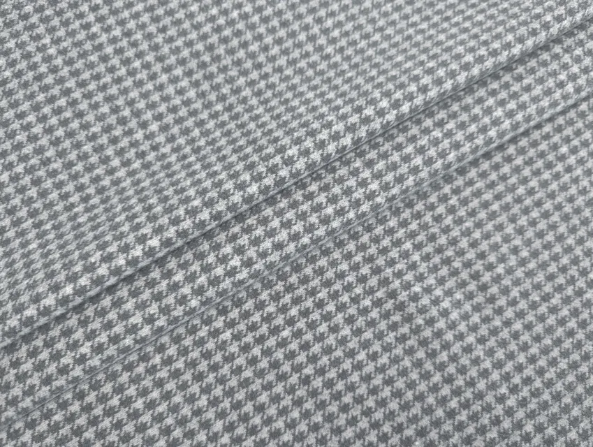 Трикотаж теплий Камилла гусяча лапка 10 мм, світло-сірий - фото 1 - інтернет-магазин tkani-atlas.com.ua