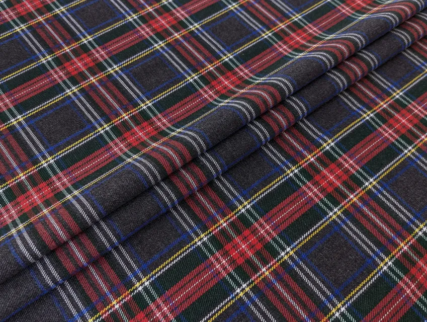 Костюмна клітинка, червоний на сірому - фото 1 - інтернет-магазин tkani-atlas.com.ua