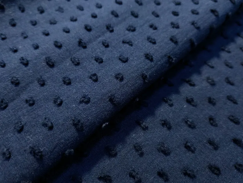 Котон крапка однотонний, синій джинсовий - фото 1 - інтернет-магазин tkani-atlas.com.ua