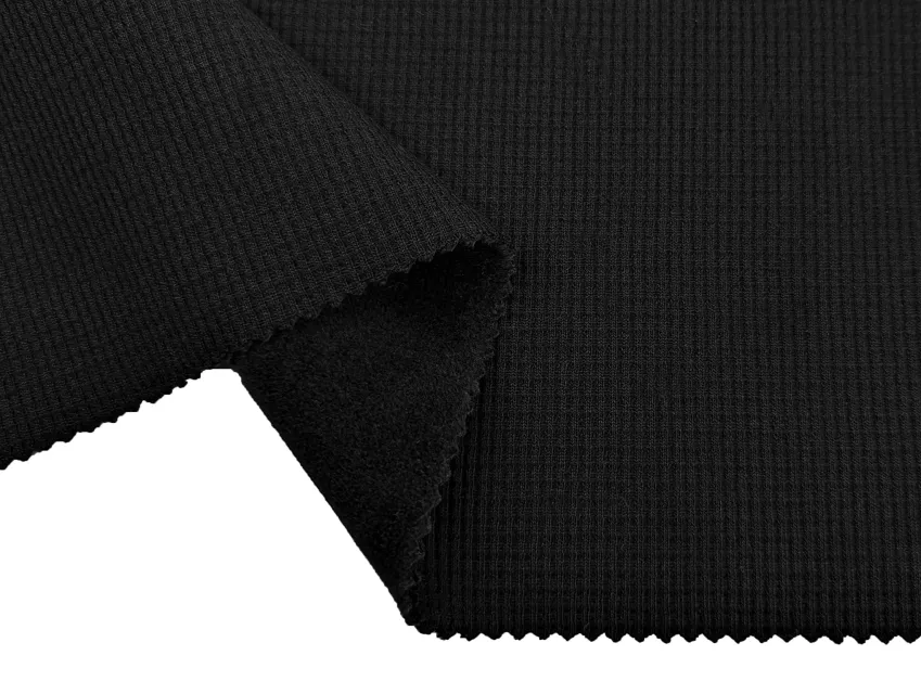 Трикотаж Віденський на вельбо, чорний - фото 1 - інтернет-магазин tkani-atlas.com.ua
