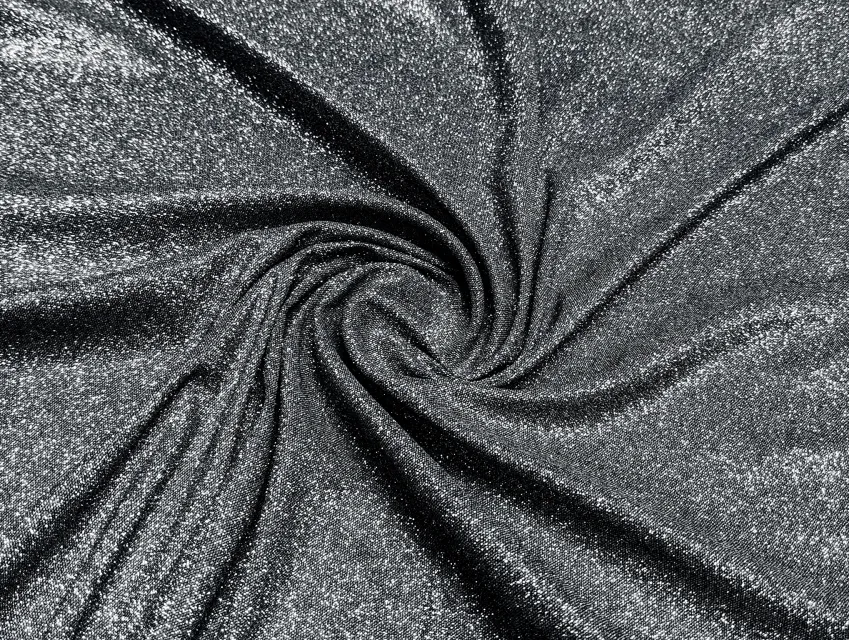 Трикотаж диско мерехтіння, срібло на чорному - фото 1 - інтернет-магазин tkani-atlas.com.ua