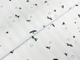 Котон мережка ромашка, молочний (відріз 1 м) - інтернет-магазин tkani-atlas.com.ua