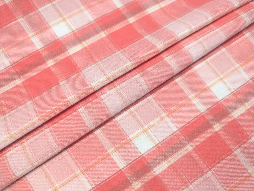 Клітинка сорочечна клітинка 90 мм, коралово-рожевий - фото 1 - інтернет-магазин tkani-atlas.com.ua