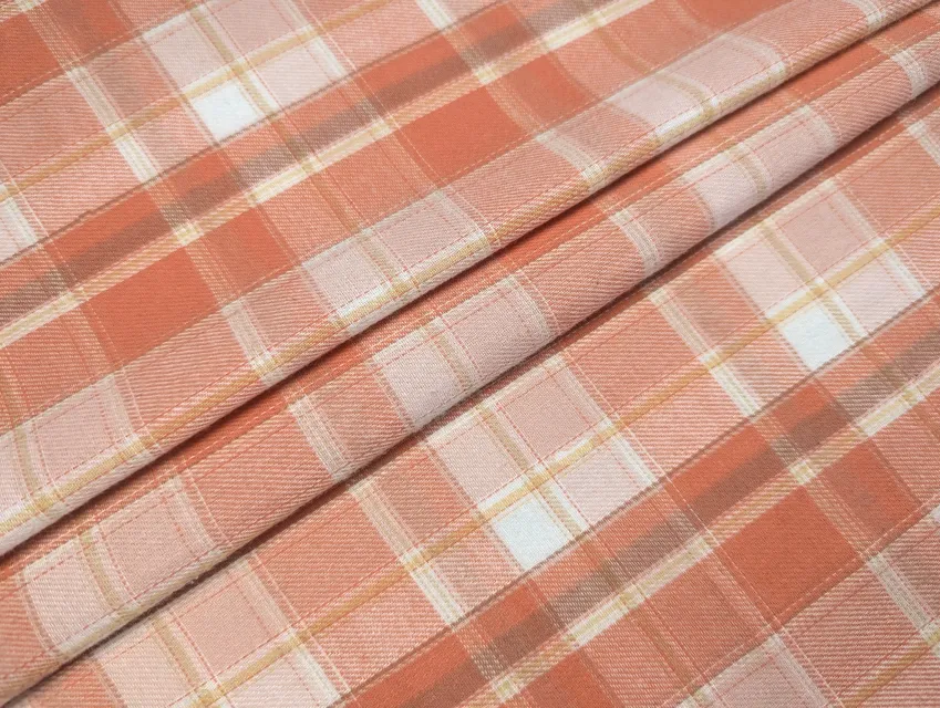 Клітинка сорочечна клітина 89 мм, помаранчево-рожевий - фото 1 - інтернет-магазин tkani-atlas.com.ua