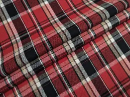 Котон сорочковий клітка 140 мм, червоний з чорним - інтернет-магазин tkani-atlas.com.ua