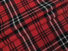 Котон сорочковий клітинка 120 мм, червоний з чорним - інтернет-магазин tkani-atlas.com.ua