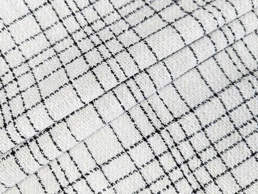 Шанель твід клітина 93 мм, молочний - фото 1 - інтернет-магазин tkani-atlas.com.ua