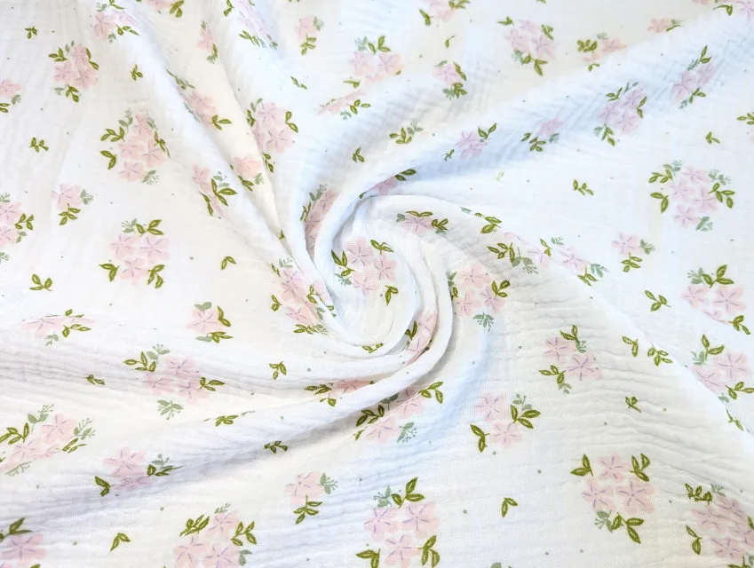 Муслін малюнок букет, білий - фото 1 - інтернет-магазин tkani-atlas.com.ua