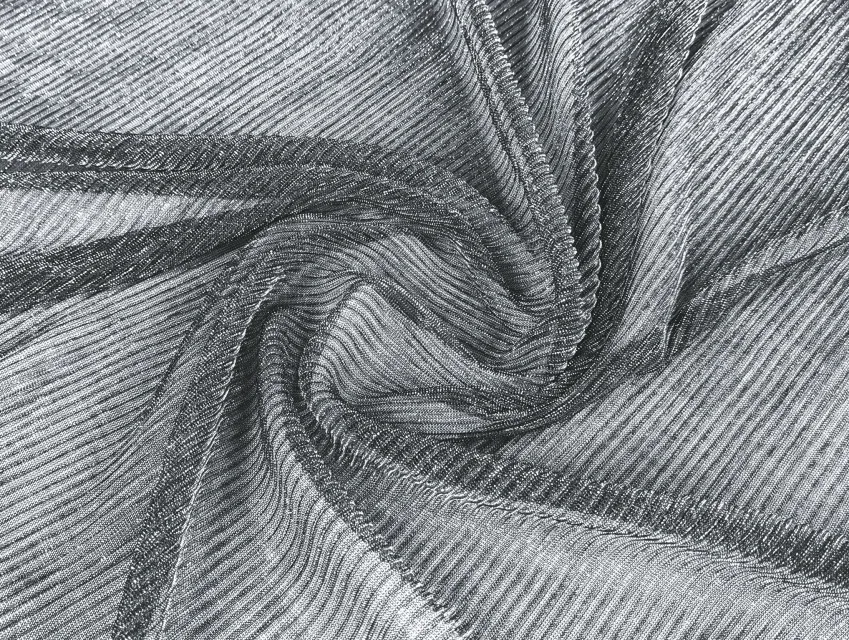 Сітка гофре з люрексом, світле срібло - фото 1 - інтернет-магазин tkani-atlas.com.ua