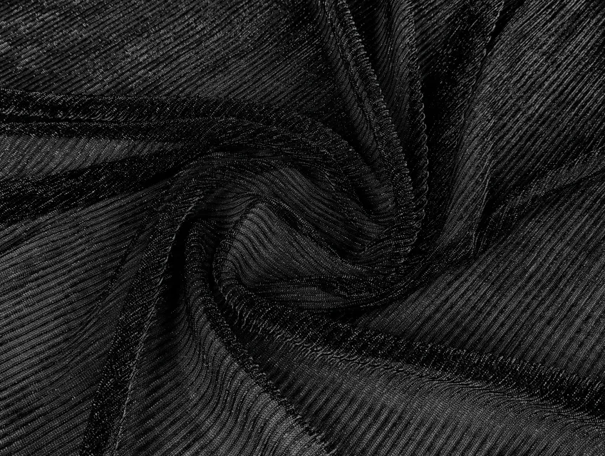Сітка гофре з люрексом, чорний - фото 1 - інтернет-магазин tkani-atlas.com.ua