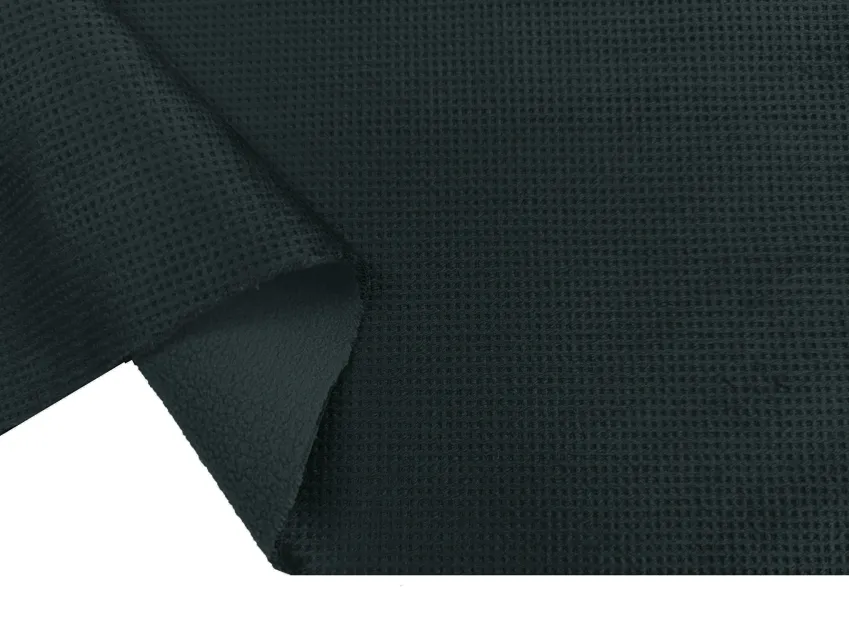 Трикотаж Віденський на вельбо дрібна клітинка, сталевий - фото 1 - інтернет-магазин tkani-atlas.com.ua