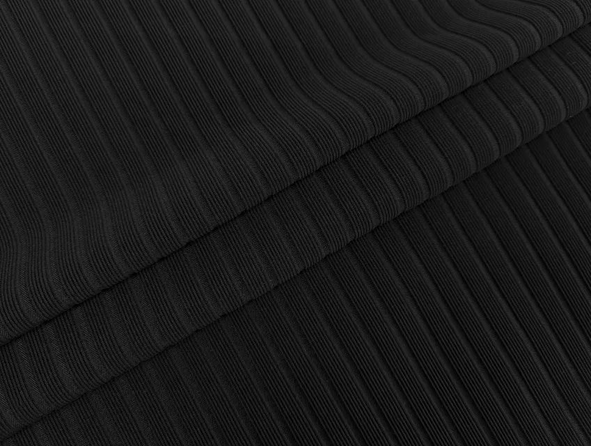 Трикотаж щільний рубчик 10мм, чорний - фото 1 - інтернет-магазин tkani-atlas.com.ua