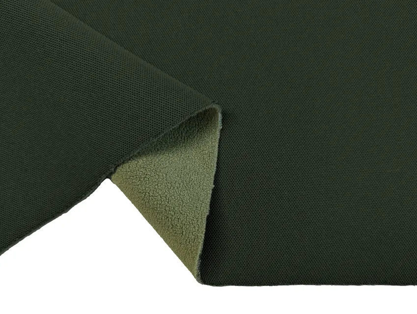 Трикотаж Оксфорд на флісі стільники, хакі - фото 1 - інтернет-магазин tkani-atlas.com.ua