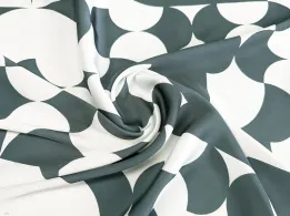 Костюмна Бель акварель абстракції, сіро-зелений - інтернет-магазин tkani-atlas.com.ua