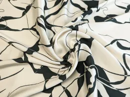 Костюмна Бель плетіння, бежевий з чорним - інтернет-магазин tkani-atlas.com.ua
