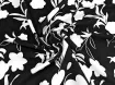 Американський креп малюнок квіткові силуети, чорний з молочним - інтернет-магазин tkani-atlas.com.ua