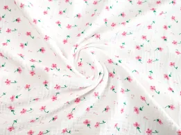 Муслін малюнок квіткова ніжність, молочний - інтернет-магазин tkani-atlas.com.ua