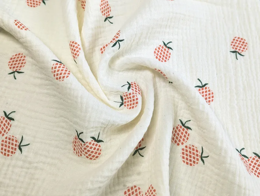 Муслін малюнок мандаринки, кремовий - фото 1 - інтернет-магазин tkani-atlas.com.ua