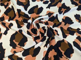 Костюмка шовковиста леопард, бежевий - інтернет-магазин tkani-atlas.com.ua