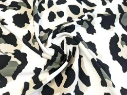 Костюмка шовковиста леопард, кремовий - інтернет-магазин tkani-atlas.com.ua