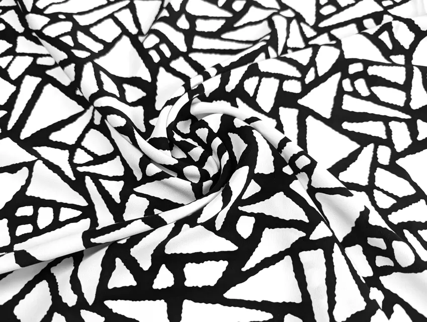 Костюмка шовковиста геометричний розсип, молочний з чорним - фото 1 - інтернет-магазин tkani-atlas.com.ua