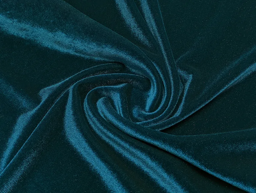 Бархат стрейч Венеция, лазурно-синий - фото 1 - интернет-магазин tkani-atlas.com.ua