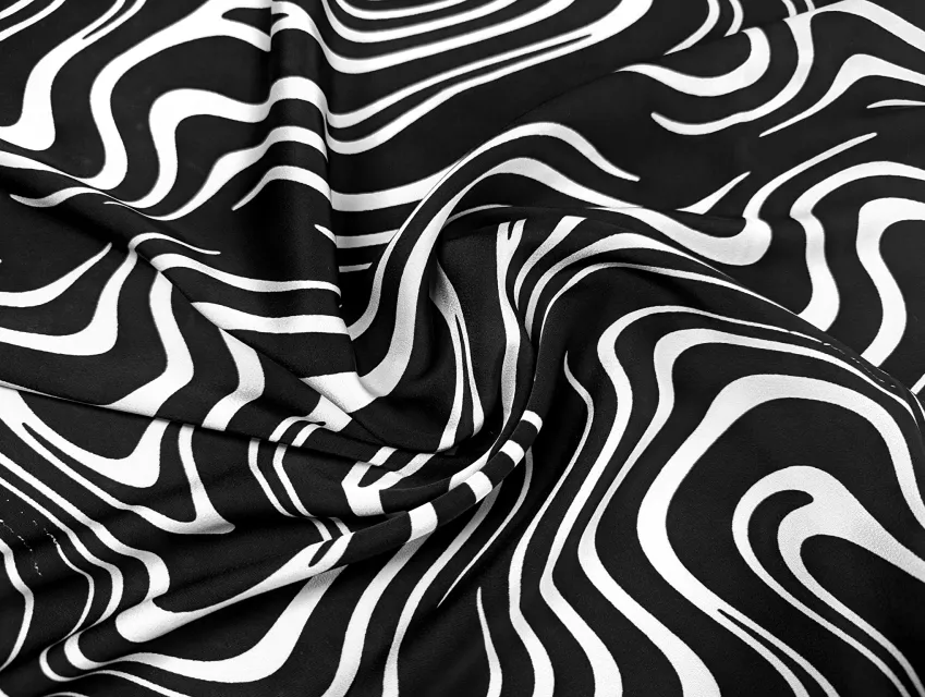 Костюмна Бель хвилі, чорний з молочним - фото 1 - інтернет-магазин tkani-atlas.com.ua