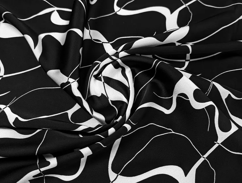 Костюмна Бель плетіння, молочний на чорному - фото 1 - інтернет-магазин tkani-atlas.com.ua